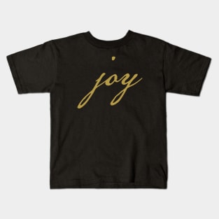 Gold Christmas Joy Minimal Typography Kids T-Shirt